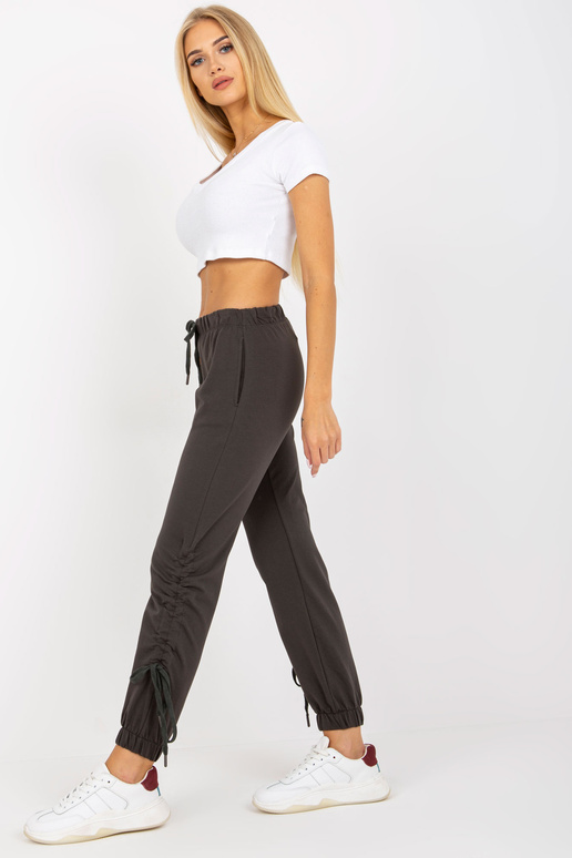 Khaki dámské tepláky s lemy Khaki dámské tepláky s lemy