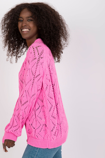 Růžový kardigan s ozdobnými...