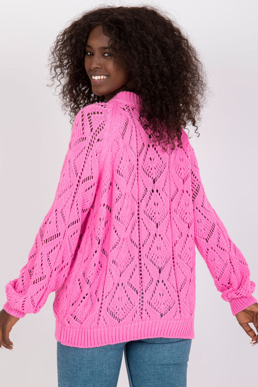 Růžový kardigan s ozdobnými knoflíky...