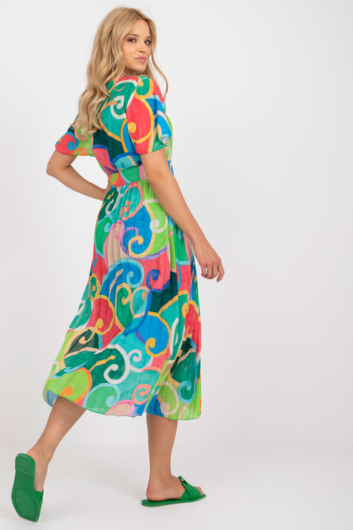 Zelené plisované šaty s krátkým...