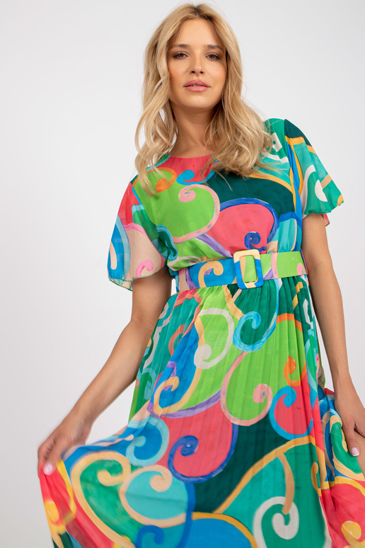 Zelené plisované šaty s krátkým...