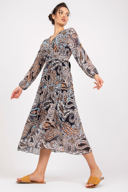 Černé skládané midi šaty s...