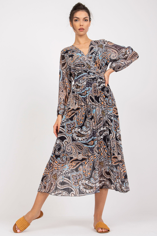 Černé skládané midi šaty s...