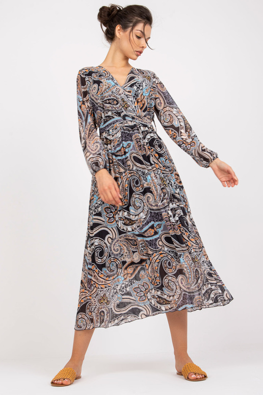 Černé skládané midi šaty s...