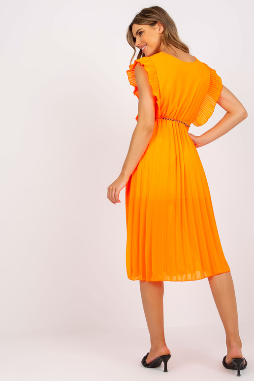 Fluo oranžové vzdušné midi šaty s...