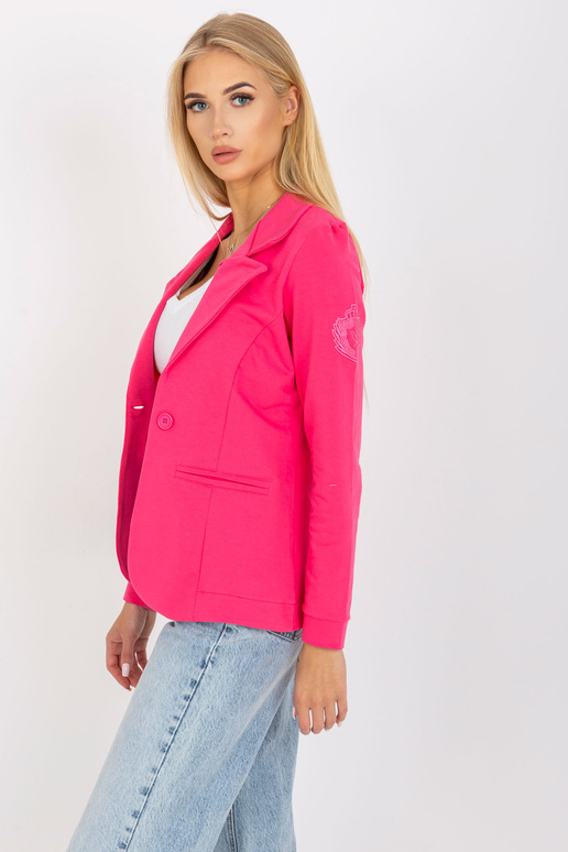 Fluo růžová mikinová bunda s dlouhým...