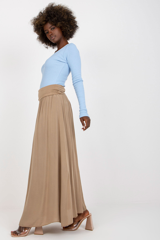 Tmavě béžová vzdušná maxi sukně z...