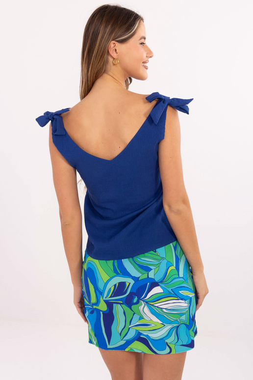 Tmavě modrý top RUE PARIS s výstřihem...