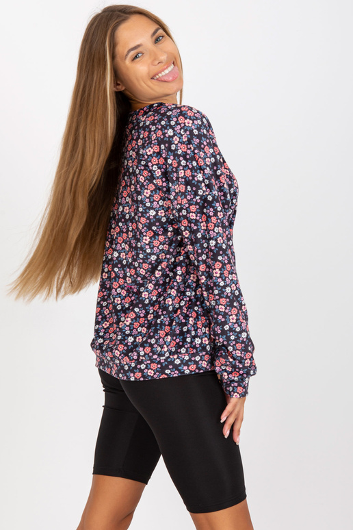 Tmavě modrá velurová halenka s...