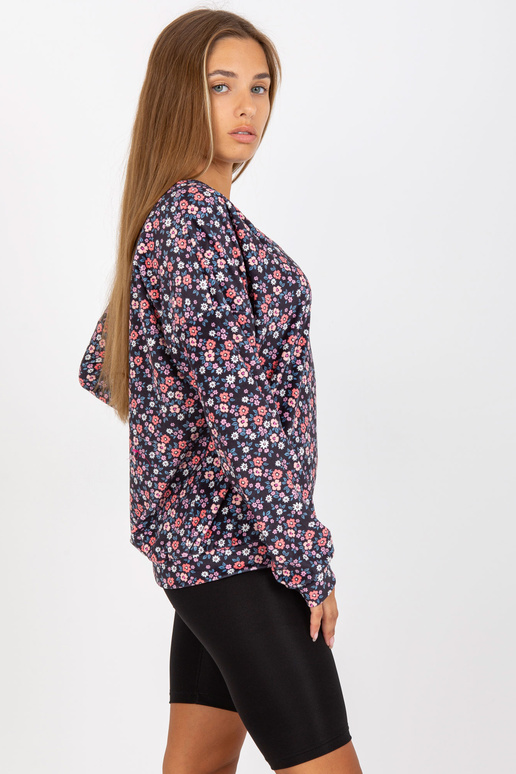 Tmavě modrá velurová halenka s...