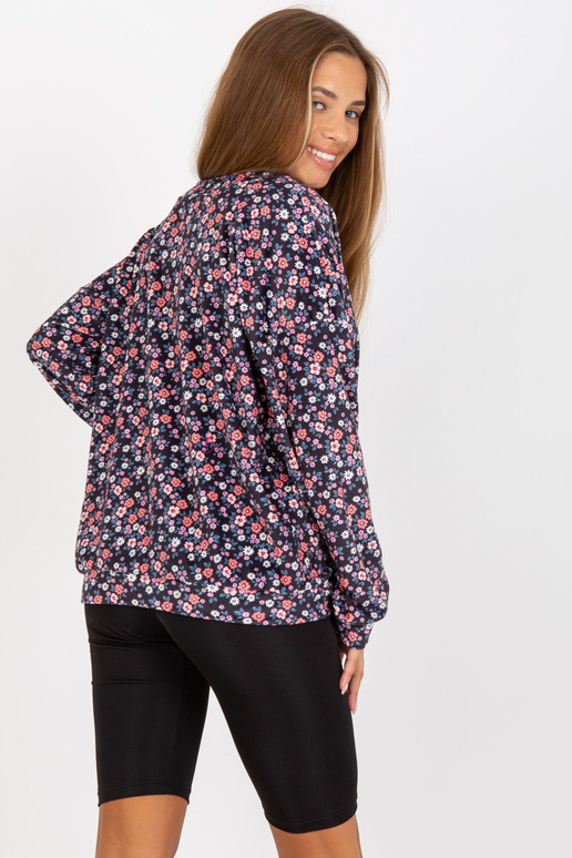 Tmavě modrá velurová halenka s...