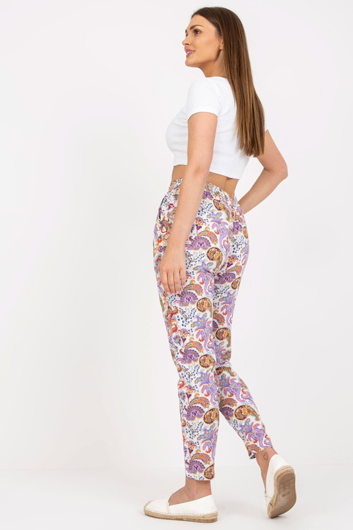 Bílé a fialové letní kalhoty z... Bílé a fialové letní kalhoty z...