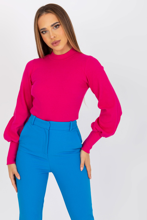 Fuchsiová vypasovaná basic halenka s...