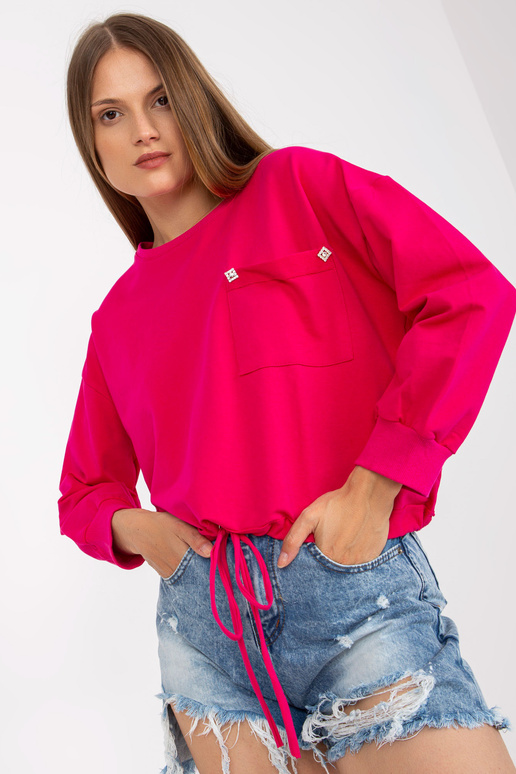Fuchsiová krátká bavlněná oversize...