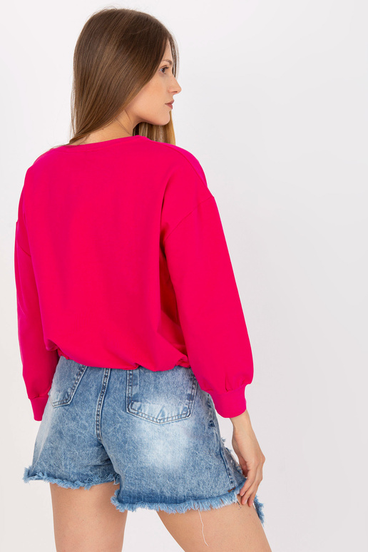 Fuchsiová krátká bavlněná oversize...