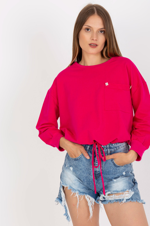 Fuchsiová krátká bavlněná oversize...