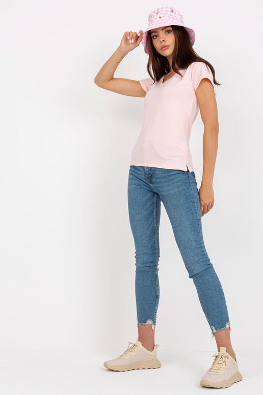 Světle růžové dámské basic bavlněné...