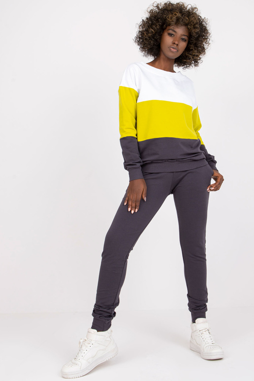 Zelená a grafitová bavlněná tepláková...