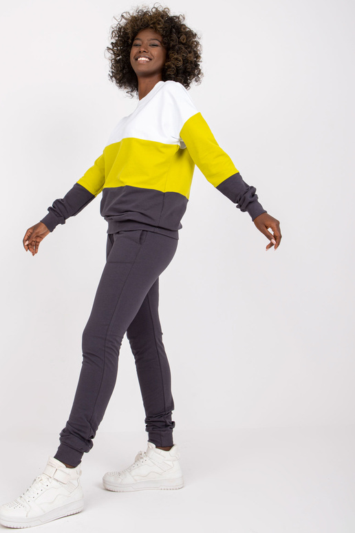 Zelená a grafitová bavlněná tepláková...