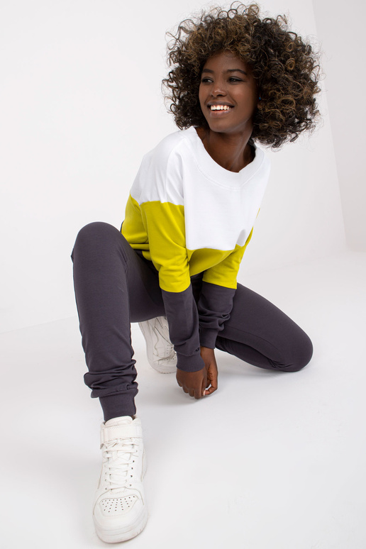 Zelená a grafitová bavlněná tepláková...