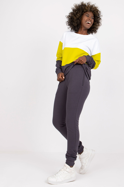 Zelená a grafitová bavlněná tepláková...