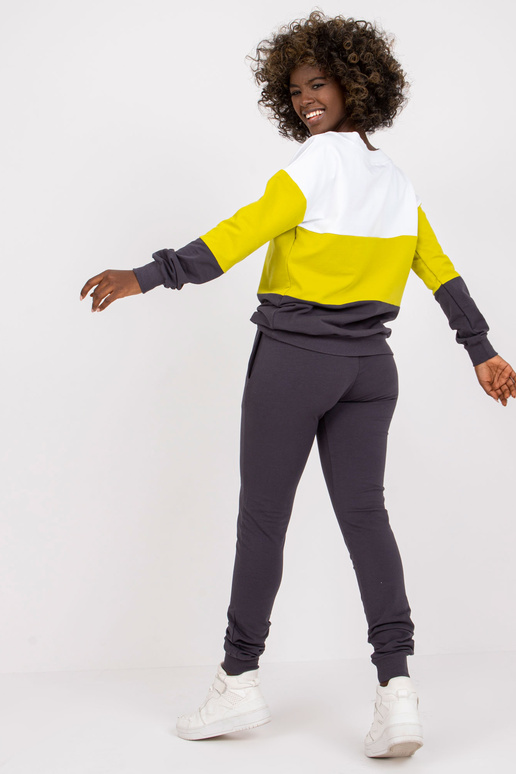 Zelená a grafitová bavlněná tepláková...