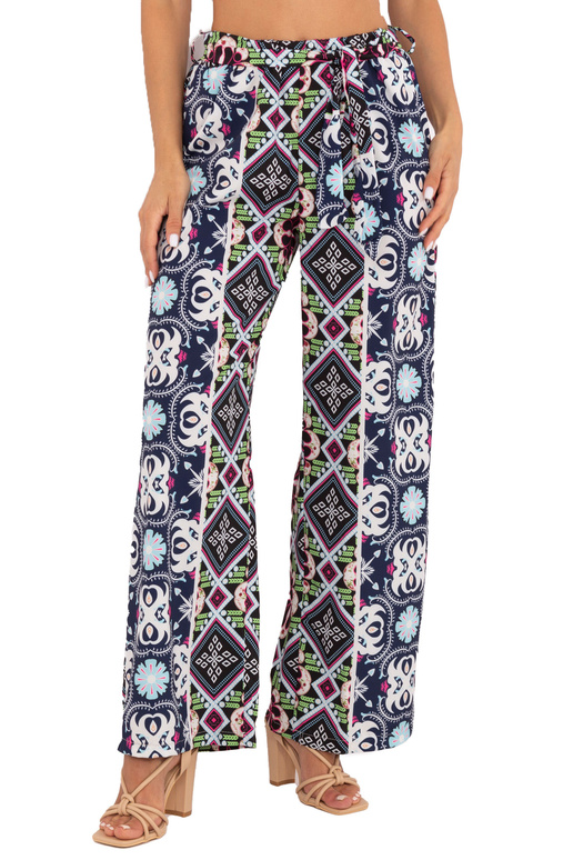 Černé látkové kalhoty se širokým vzorem Černé látkové kalhoty se širokým vzorem