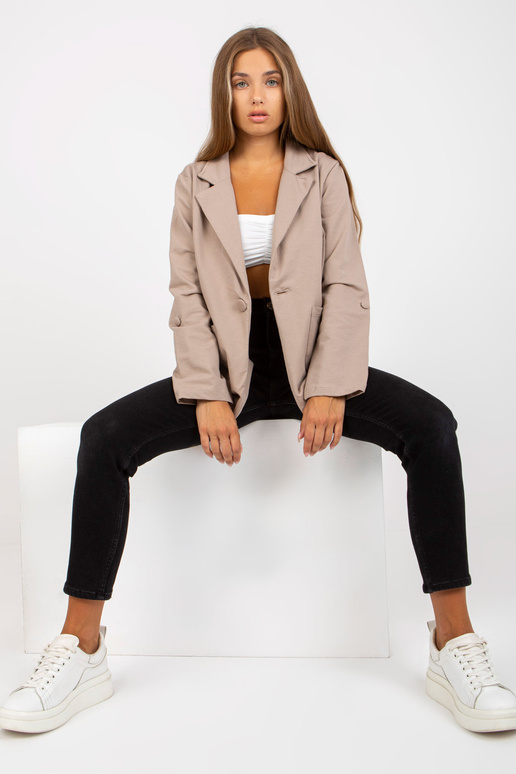 Tmavě béžová mikinová bunda se...