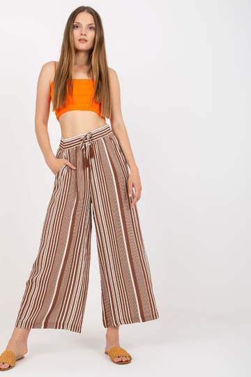 Hnědé široké kalhoty z... 2