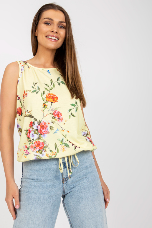 Světle žlutý vzorovaný top s...
