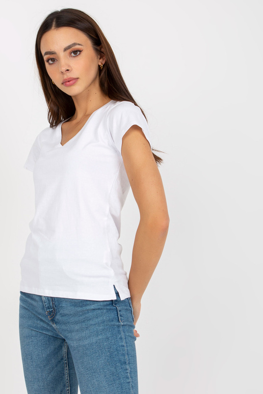 Bílé jednoduché basic tričko s... Bílé jednoduché basic tričko s...
