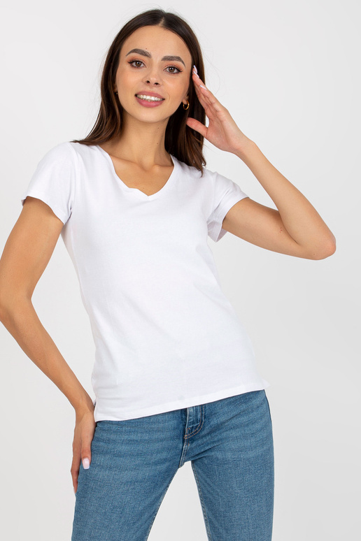 Bílé jednoduché basic tričko s... Bílé jednoduché basic tričko s...