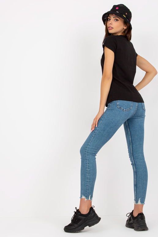 Černé dámské basic bavlněné tričko