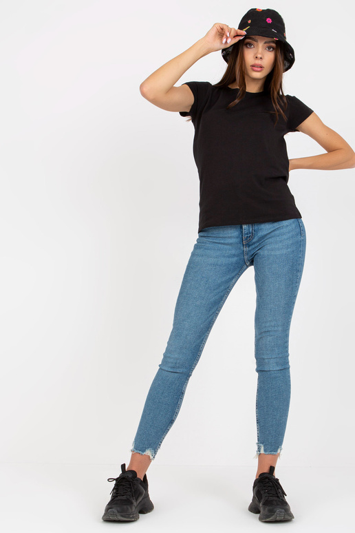 Černé dámské basic bavlněné tričko