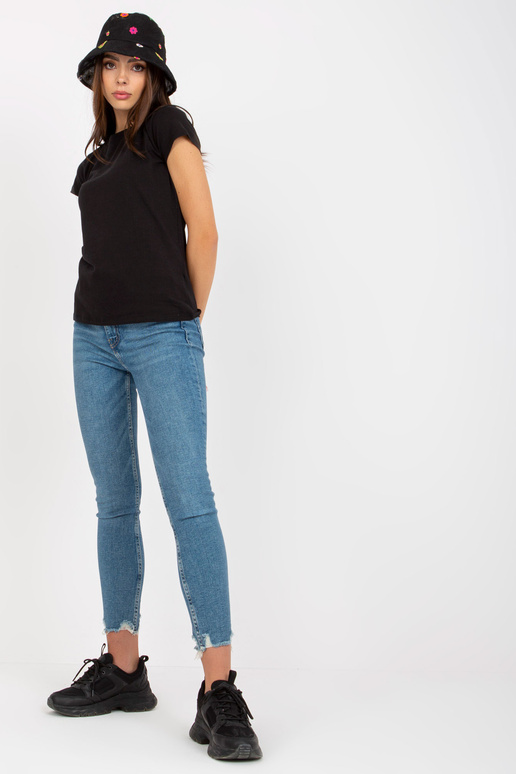 Černé dámské basic bavlněné tričko