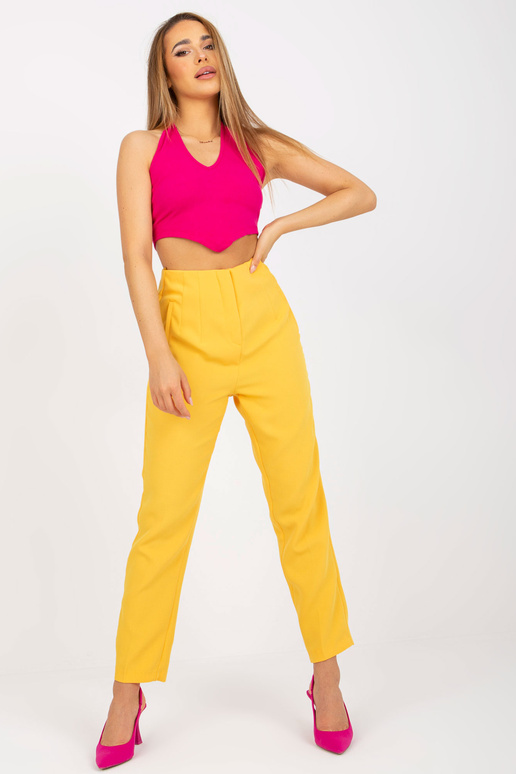 Tmavě žluté dámské cigaretové kalhoty... Tmavě žluté dámské cigaretové kalhoty...