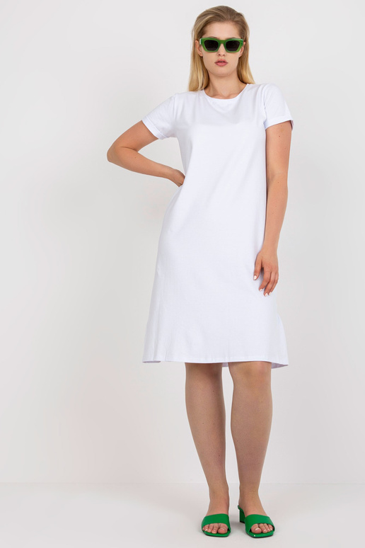 Bílé bavlněné šaty větší velikosti s...