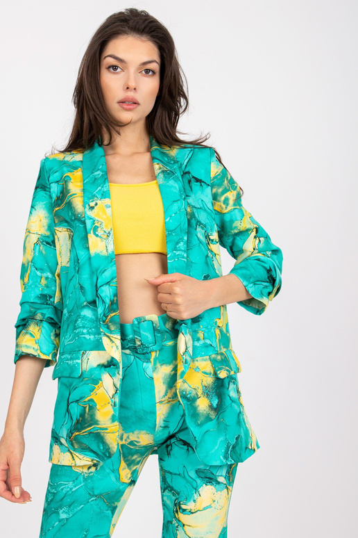 Dámský tyrkysový jednoduchý sako v...