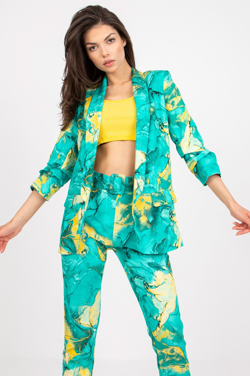 Dámský tyrkysový jednoduchý sako v...