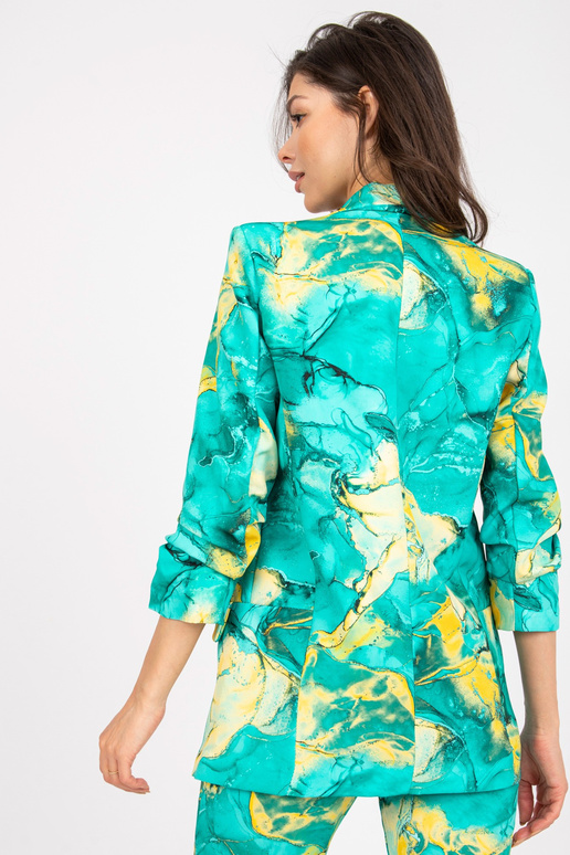 Dámský tyrkysový jednoduchý sako v...