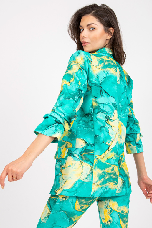 Dámský tyrkysový jednoduchý sako v...