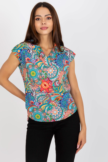 Barevná halenka s výstřihem...