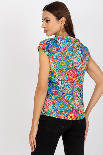 Barevná halenka s výstřihem... 2