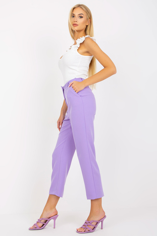 Fialové klasické kalhoty ze 7/8...