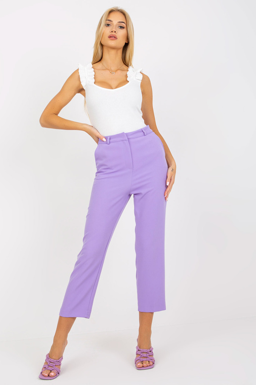 Fialové klasické kalhoty ze 7/8...