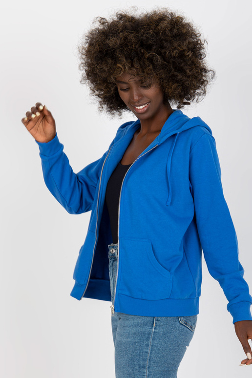 Tmavě modrá basic mikina na zip s...