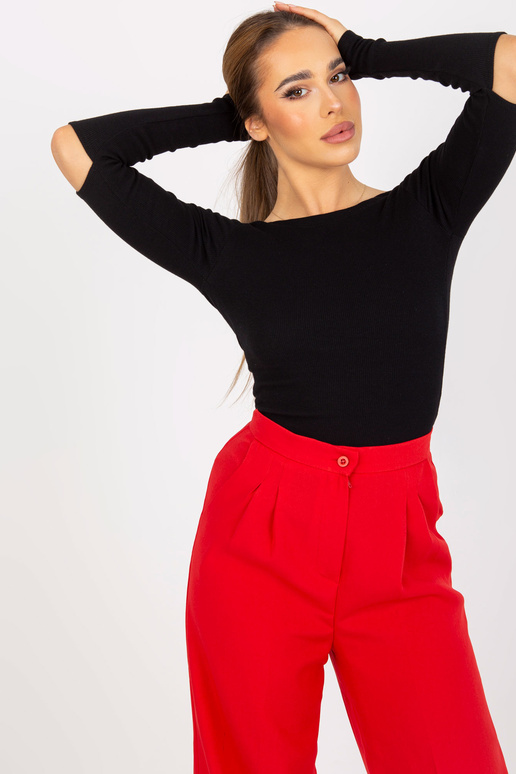 Černá žebrovaná halenka s dlouhým...