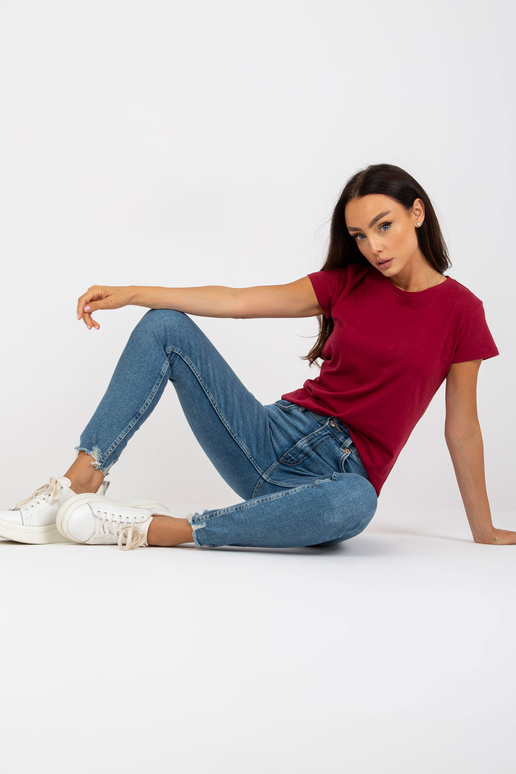 Vínové basic tričko s krátkým rukávem Vínové basic tričko s krátkým rukávem
