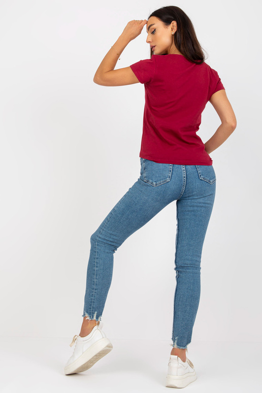 Vínové basic tričko s krátkým rukávem Vínové basic tričko s krátkým rukávem