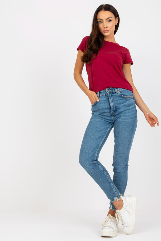 Vínové basic tričko s krátkým rukávem Vínové basic tričko s krátkým rukávem